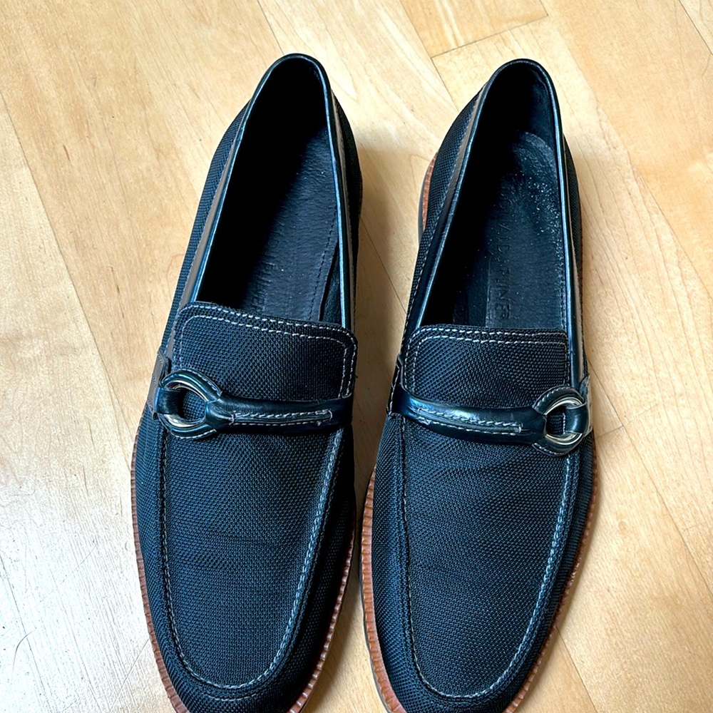 Donald J Pliner Evann black  slip on loafers.